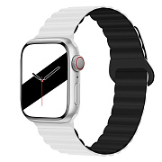 Ремешок - ApW32 Apple Watch 38/40/41 mm силикон на магните (white/black)