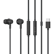 Проводные наушники с микрофоном внутриканальные Celebrat G40 Type-C  (black)