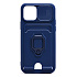 Чехол-накладка - SC312 c картхолдером для "Apple iPhone 12/iPhone 12 Pro" (dark blue)