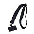 Шнурок текстильный на шею с карабином (плоский широкий) (black)