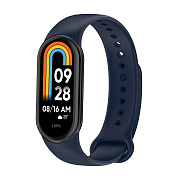 Ремешок - WB13 силикон на кнопке Xiaomi Mi Band 8 (dark blue)
