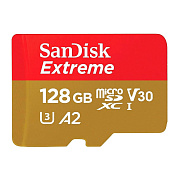 Карта флэш-памяти MicroSD 128 Гб SanDisk Extreme A2 UHS-I U3 без адаптера (190/90 Mb/s) (red)