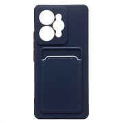 Чехол-накладка - SC337 с картхолдером для "Realme 15" (dark blue)