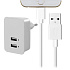 Адаптер Сетевой с кабелем budi M8J053E 2USB 2,1A/10W (USB/Lightning) (white)
