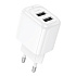 Адаптер Сетевой с кабелем Hoco CS51A 2USB 2,4A/12W (USB/Type-C) (white)