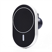 Держатель автомобильный - SafeMag+беспроводная зарядка CarWC01 в дефлектор 15W (black)