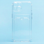 Чехол-накладка - SC278 с картхолдером для "Apple iPhone 14" (transparent)