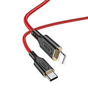 Кабель Type-C - Apple lightning Hoco X95 Goldentop PD 20W 100см 3A  (red)