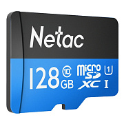 Карта флэш-памяти MicroSD 128 Гб Netac P500  Standard  UHS-I (90 Mb/s) без адаптера (Class 1class 10)