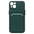 Чехол-накладка - SC315 с картхолдером для "Apple iPhone 13" (dark green)