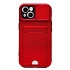 Чехол-накладка - PC066 с картхолдером (360) для "Apple iPhone 13" (red/black) (207011)