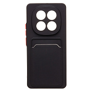 Чехол-накладка - SC337 с картхолдером для "Xiaomi Redmi Note 14 Pro+" (black) (237744)