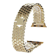 Ремешок - ApW Apple Watch 38/40/41 mm металл раскладывающаяся застежка (gold)