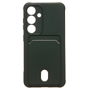 Чехол-накладка - SC304 с картхолдером для "Samsung Galaxy S24" (dark green) (228140)