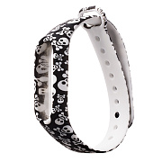 Ремешок - WB13 Xiaomi Mi Band 2 силикон на кнопке (12) (регулируемый) (black/white)