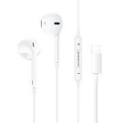 Проводные наушники с микрофоном вкладыши Borofone BM85 Native Lightning  (white)