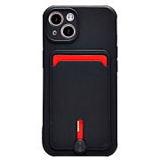 Чехол-накладка - SC304 с картхолдером для "Apple iPhone 14" (black)