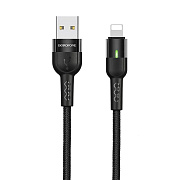 Кабель USB - Apple lightning Borofone BU17 12W 120см 2,4A  (black)