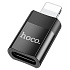 Переходник Type-C (м) - Lightning (п) Hoco UA17 3см (black)