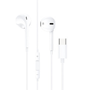 Проводные наушники с микрофоном вкладыши Celebrat G16 Type-C  (white)