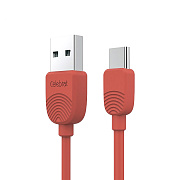 Кабель USB - Type-C Celebrat SKY-2T  100см 2,4A  (red)