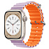 Ремешок - ApW26 Ocean Band Apple Watch 42/44/45/49 mm силикон (light violet/orange)