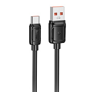 Кабель USB - Type-C Hoco X115 Surpass 100W 100см 5A  (black)