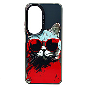 Чехол-накладка - PC094 для "Honor X7b" (кот) (transparent/black) (233798)