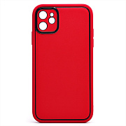 Чехол-накладка - PC084 экокожа для "Apple iPhone 11" (red) (219651)