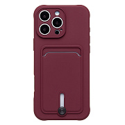 Чехол-накладка - SC304 c картхолдером для "Apple iPhone 16 Pro Max" (bordo) (234456)