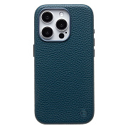 Чехол-накладка Cellis SM030 SafeMag для "Apple iPhone 15 Pro" Натуральная кожа зернистая (dark blue) (237470)
