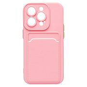 Чехол-накладка - SC315 с картхолдером для "Apple iPhone 14 Pro" (pink)