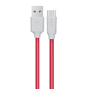 Кабель USB - Type-C Hoco X11 5A Rapid 25W 120см 5A  (white/red)