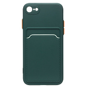 Чехол-накладка - SC315 с картхолдером для "Apple iPhone 7/iPhone 8/iPhone SE 2020" (dark green) (214406)