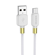 Кабель USB - micro USB Borofone BX59 Defender 12W 100см 2,4A  (white)
