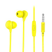 Проводные наушники с микрофоном внутриканальные Hoco M13 Candy universal Jack 3,5  (yellow)