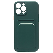 Чехол-накладка - SC315 с картхолдером для "Apple iPhone 13 Pro Max" (dark green)