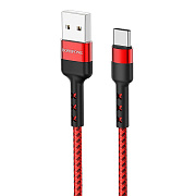 Кабель USB - Type-C Borofone BX34 Advantage 15W 100см 3A  (red)