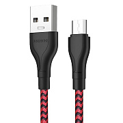 Кабель USB - micro USB Borofone BX39 Beneficial  100см 2,4A  (black/red)
