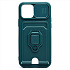 Чехол-накладка - SC312 c картхолдером для "Apple iPhone 12/iPhone 12 Pro" (dark green)