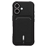Чехол-накладка - SC304 c картхолдером для "Apple iPhone 16" (black) (234441)