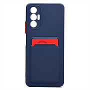 Чехол-накладка - SC315 с картхолдером для "Tecno Pova 3" (dark blue)
