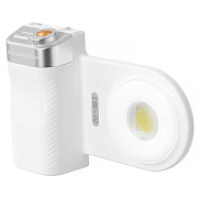 Держатель для телефона M-31 видео свет+кнопка Bluetooth (white)