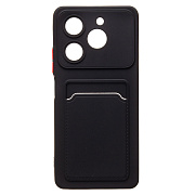 Чехол-накладка - SC337 с картхолдером для "Tecno Pova 6 Neo 4G" (black)