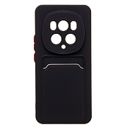 Чехол-накладка - SC337 с картхолдером для "Honor Magic 6 Pro" (black) (232777)