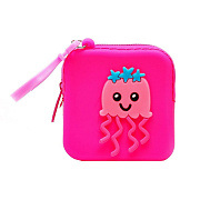 Универсальный чехол-кошелек - силиконовый детский (медуза) (pink)