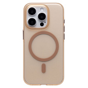 Чехол-накладка - SM038 SafeMag для "Apple iPhone 15 Pro" (gold/matte transparent) (238592)