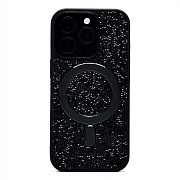 Чехол-накладка - SM029 POSH SHINE SafeMag для "Apple iPhone 16 Pro" россыпь кристаллов (black titanium)