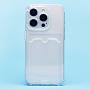 Чехол-накладка - SC300 с картхолдером для "Apple iPhone 15 Pro" (white)