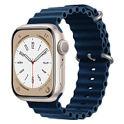 Ремешок - ApW26 Ocean Band Apple Watch 42/44/45/49 mm силикон (dark blue)